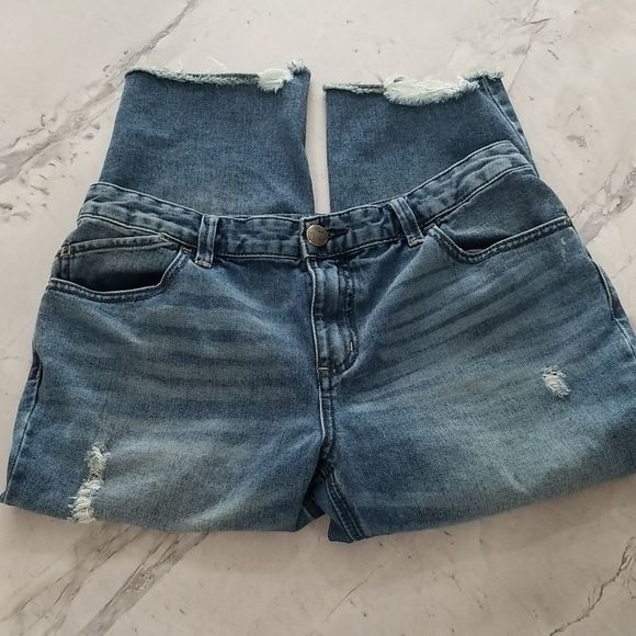 FP Women's Distressed Denim Capri Jeans, Cut-Offs, Frayed Hem - Picture 1 of 16